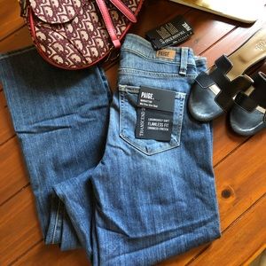 NWT Size 25 Paige Jeans Manhattan Midrise Slimboot